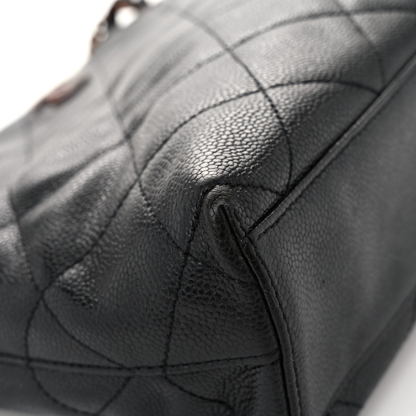 Caviar Quilted Wood XL Grand Shopping Tote GST Black