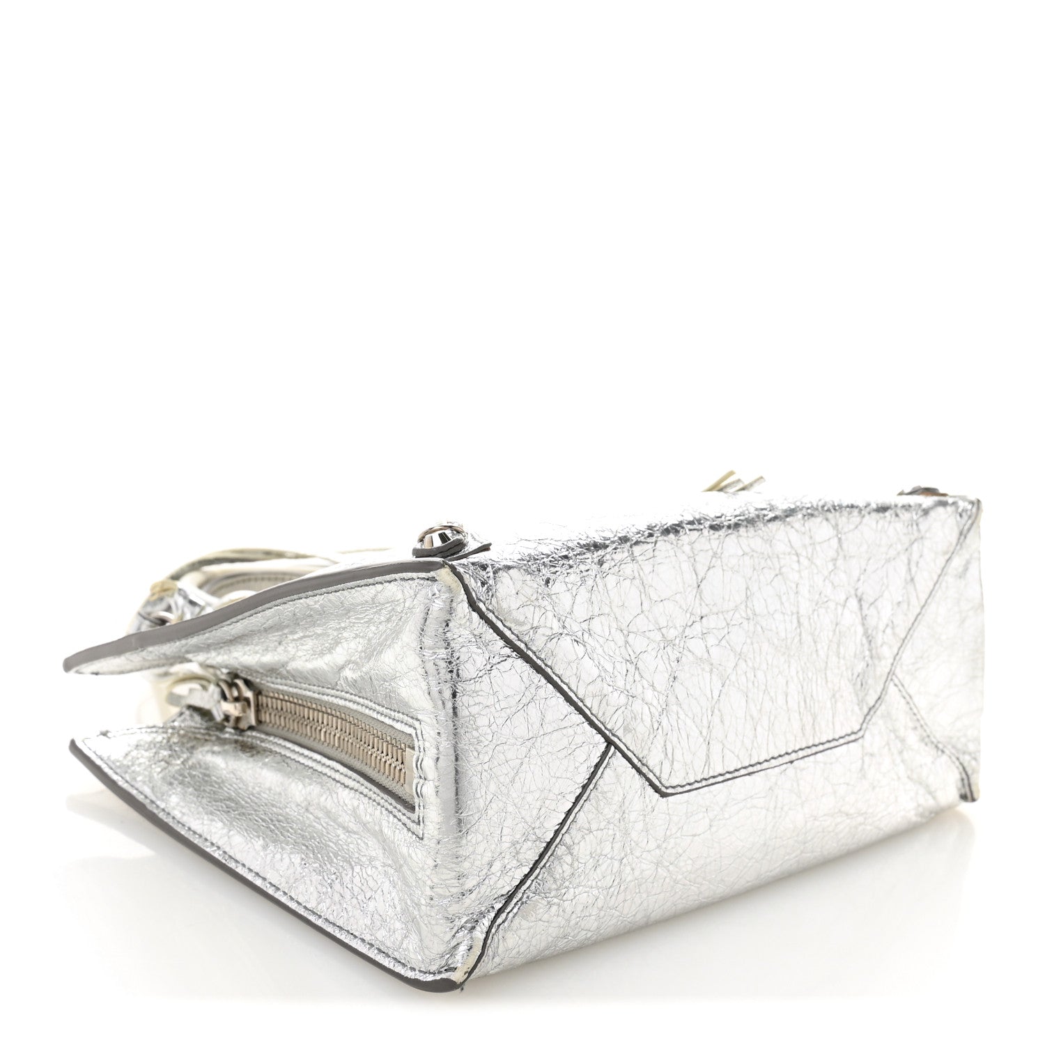 Balenciaga Metallic Calfskin Papier Mini A4 Tote Silver 5 of 12