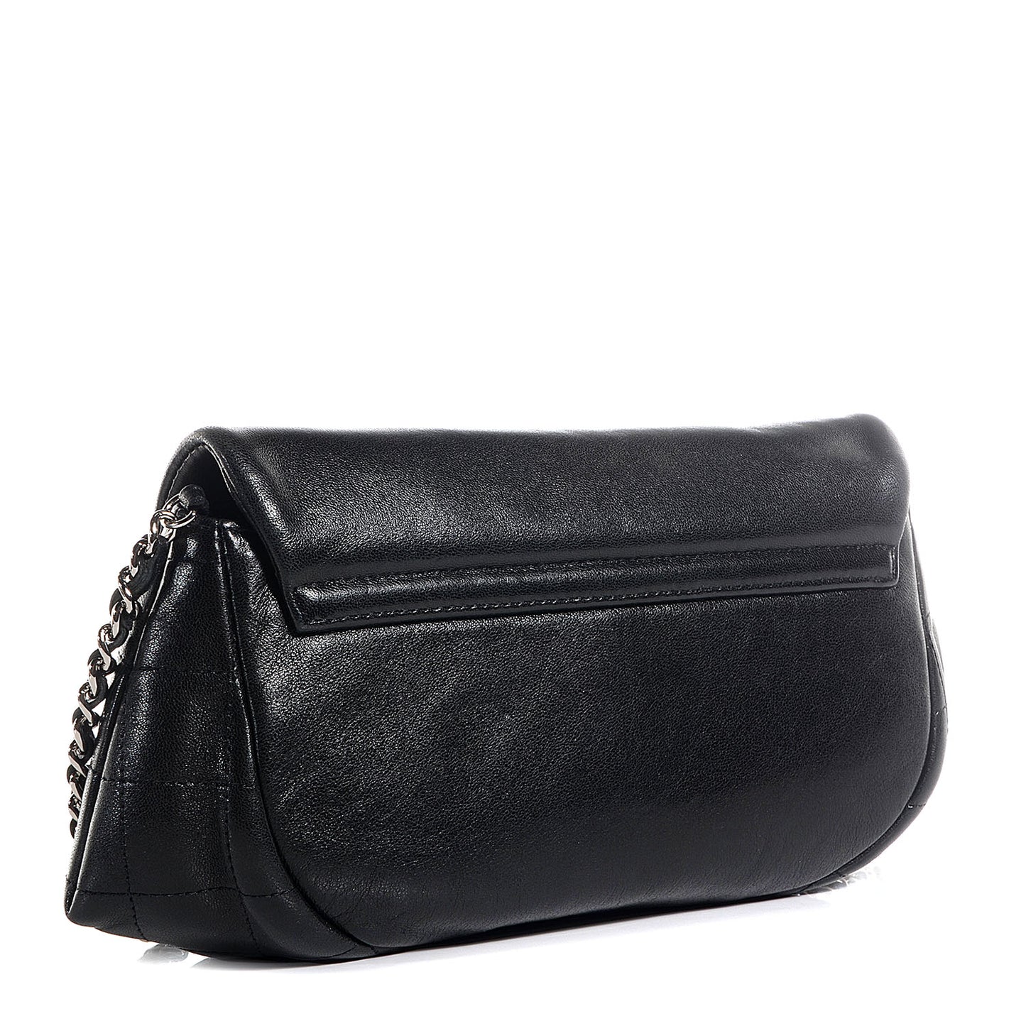 Lambskin Half Moon Wallet On Chain WOC Black