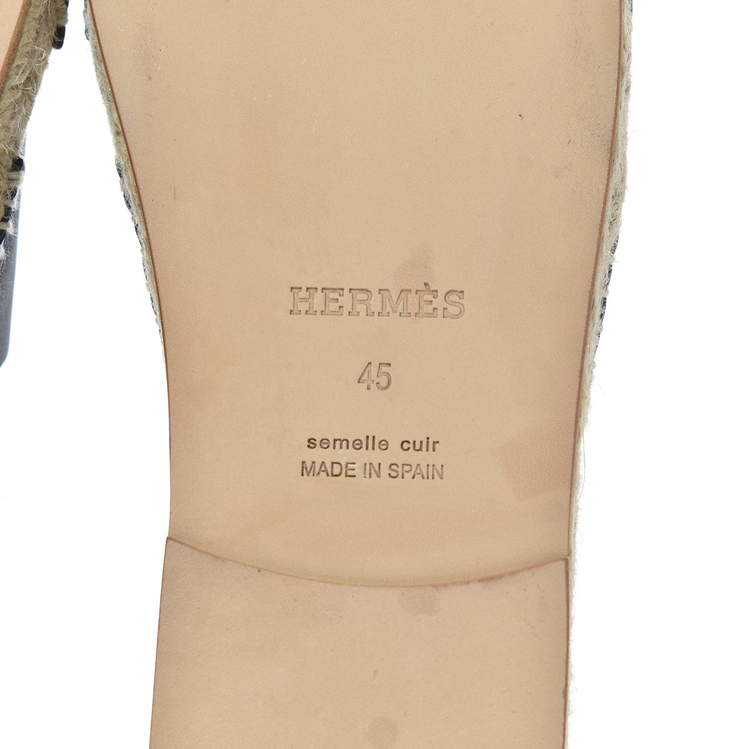 Hermes Calfskin Mens Antigua Espadrille Sandals 45 Bleu Indigo 7 of 14