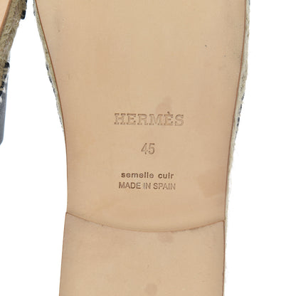 Hermes Calfskin Mens Antigua Espadrille Sandals 45 Bleu Indigo 7 of 14