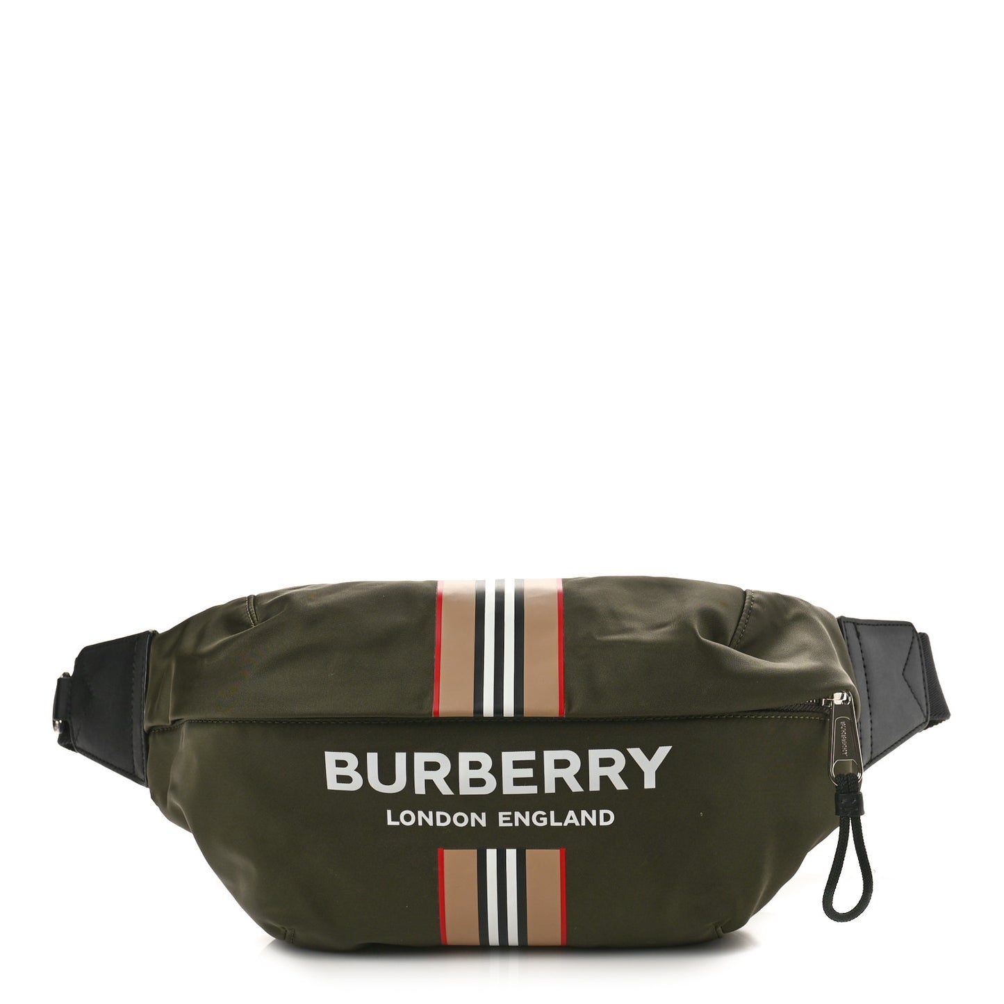 Nylon Icon Stripe Medium Sonny Bum Bag Dark Olive Green