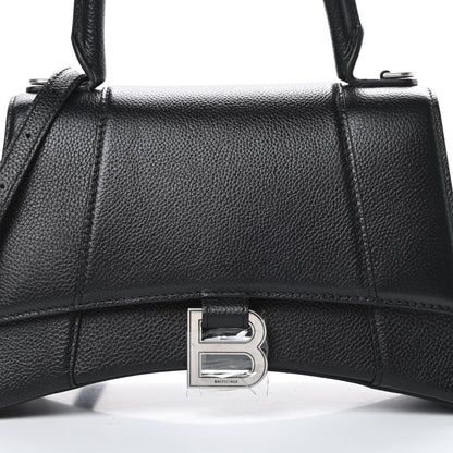 Balenciaga Grained Calfskin Small Hourglass Top Handle Bag Black 8 of 11
