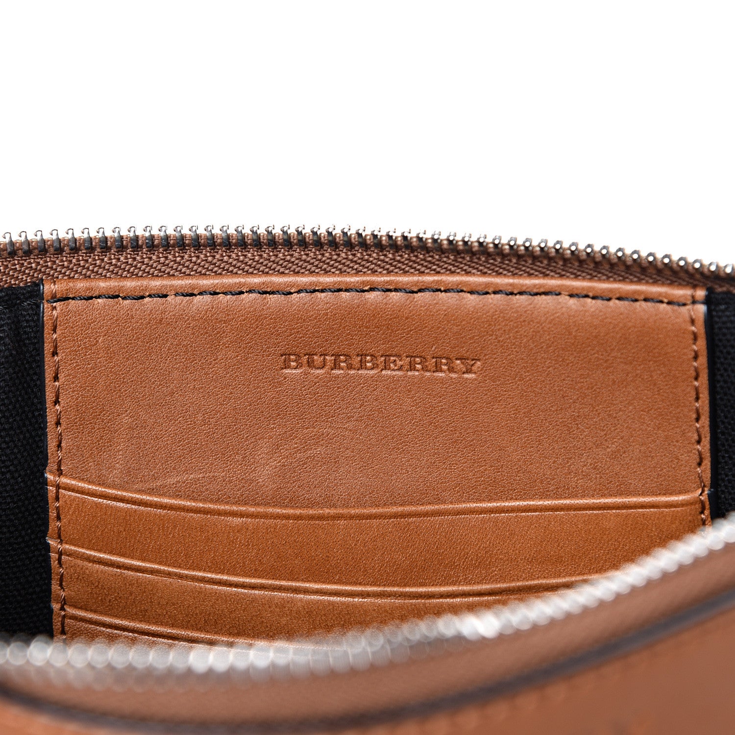 Burberry Mega Check Peyton Crossbody Clutch Bag Saddle Brown 5 of 10