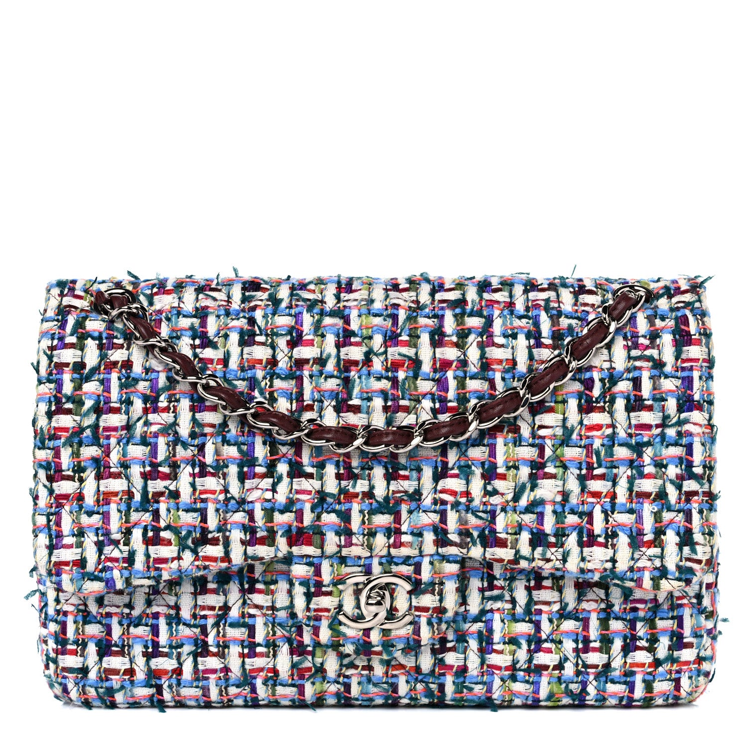 Chanel Tweed Quilted Jumbo Double Flap Multicolor 1 of 15