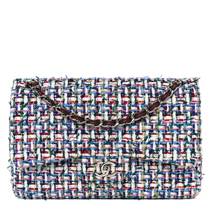 Chanel Tweed Quilted Jumbo Double Flap Multicolor 1 of 15