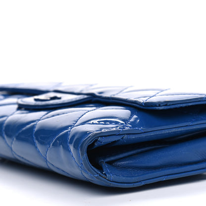 Chanel Patent Calfskin Quilted Large Flap Wallet Blue 8 of 10