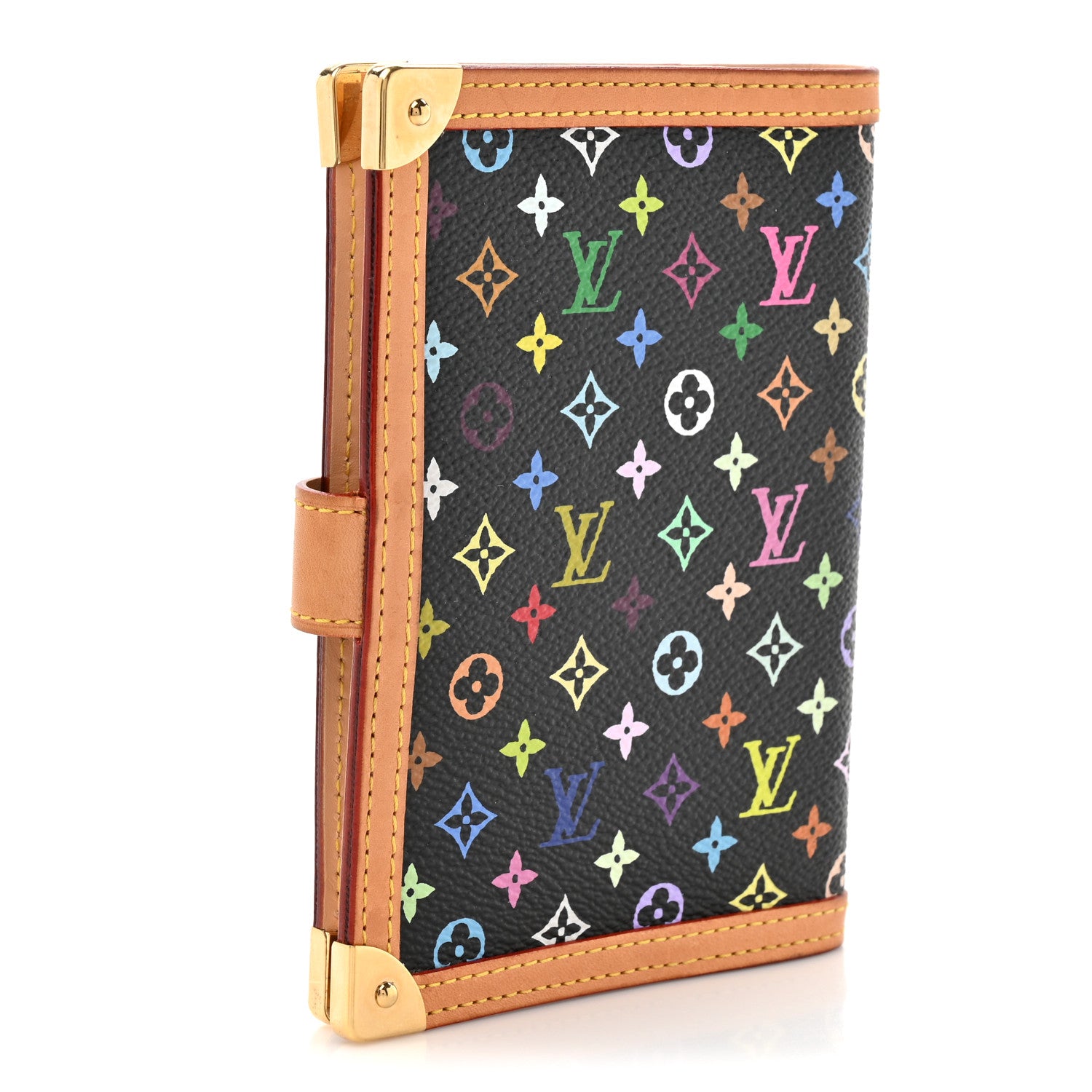 Louis Vuitton Monogram Multicolor Small Ring Agenda Cover Black 3 of 8