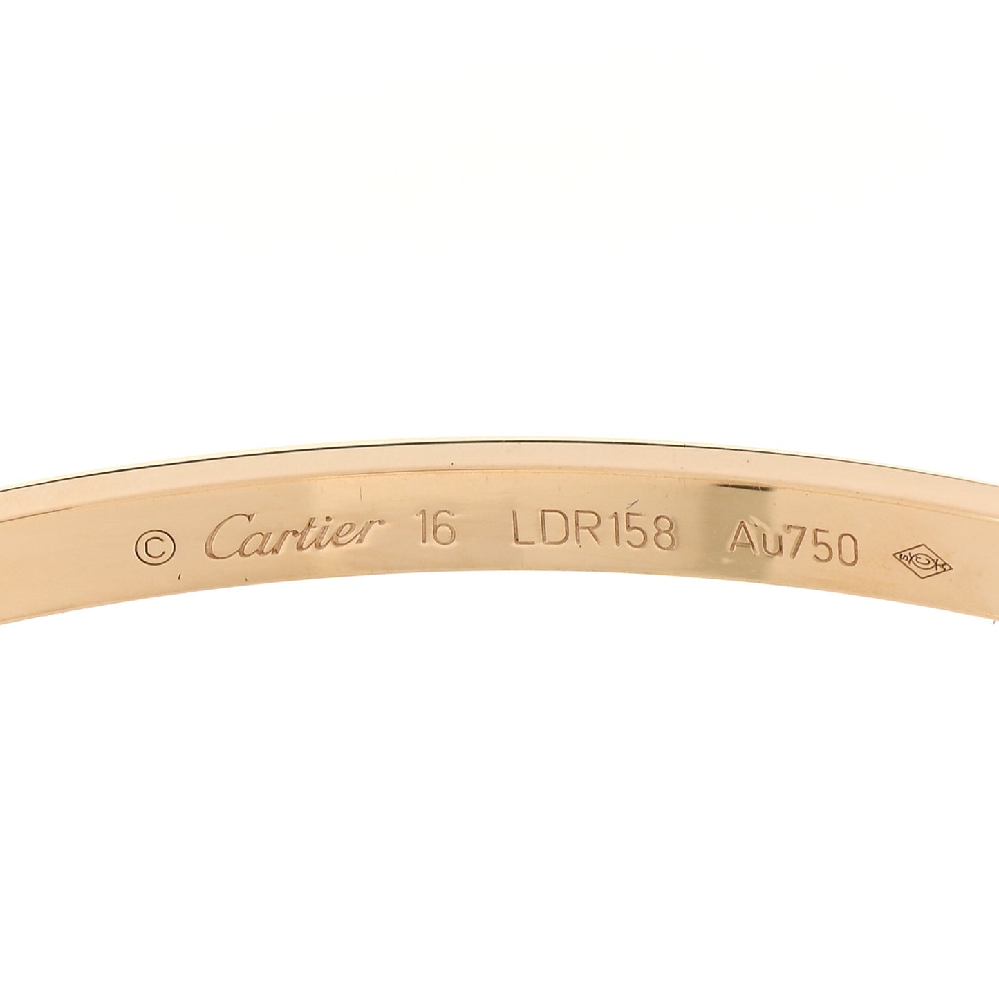 18K Yellow Gold Small LOVE Bracelet 16