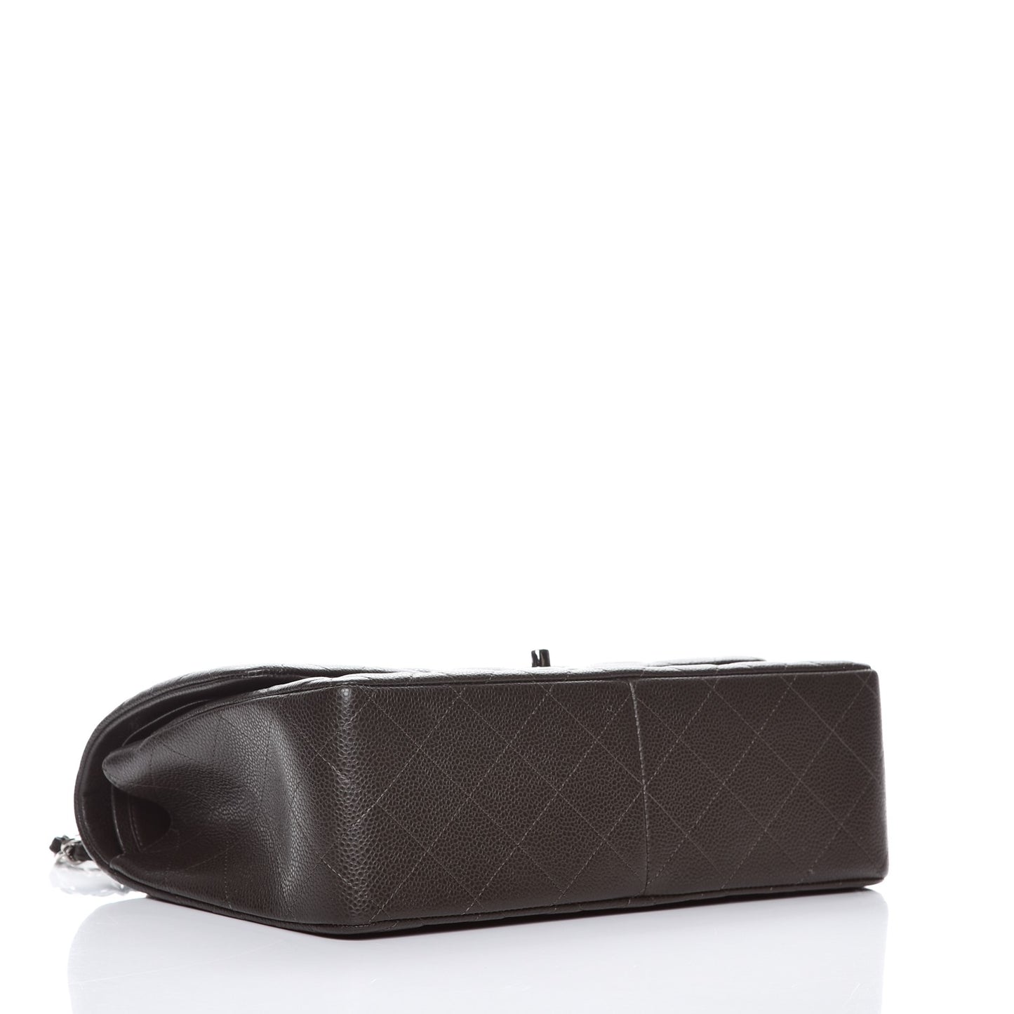 Caviar Quilted Jumbo Double Flap Dark Brown