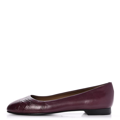 Hermes Glossy Calfskin Neuilly Ballerina Flats 37 Bordeaux 1 of 9