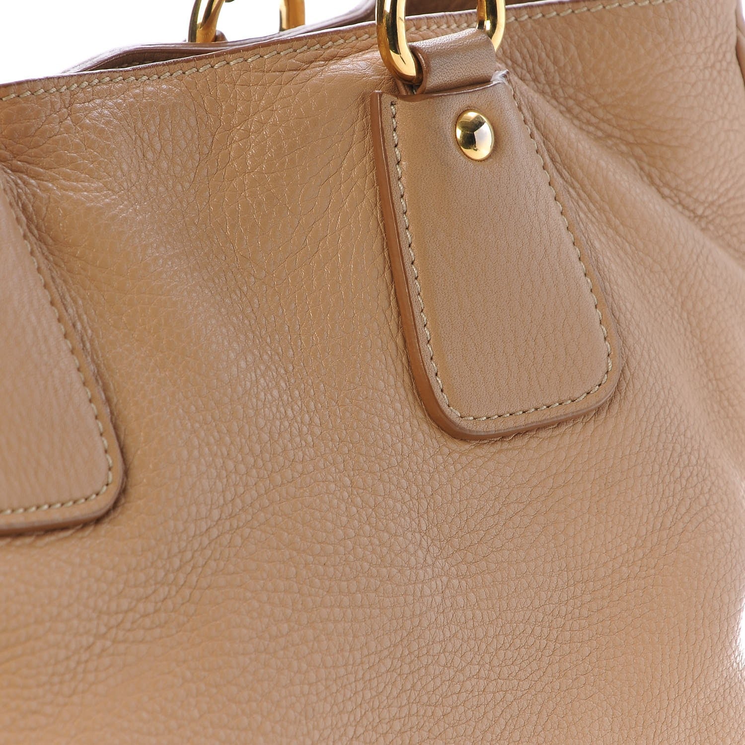 Prada Vitello Daino Shoulder Bag Sughero 13 of 13
