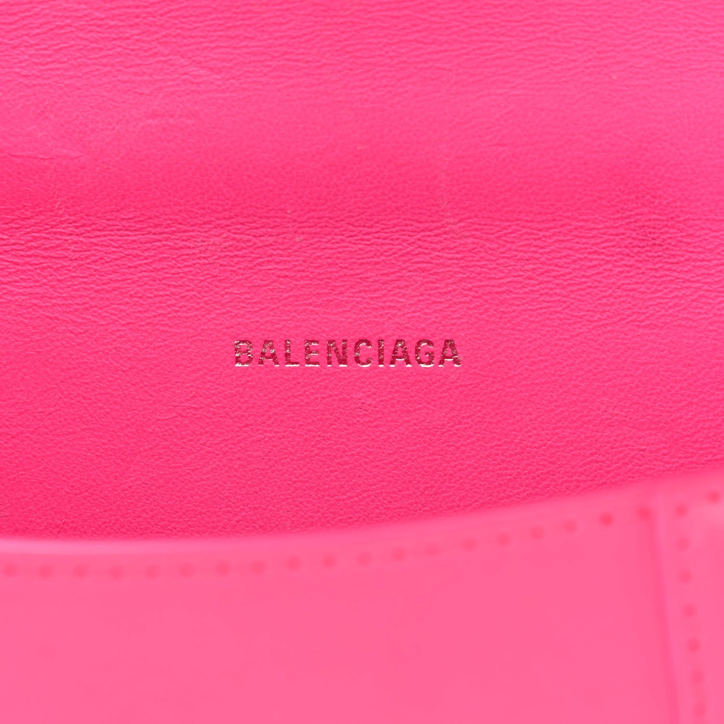 Shiny Box Calfskin Hourglass Top Handle Bag XS Hot Pink