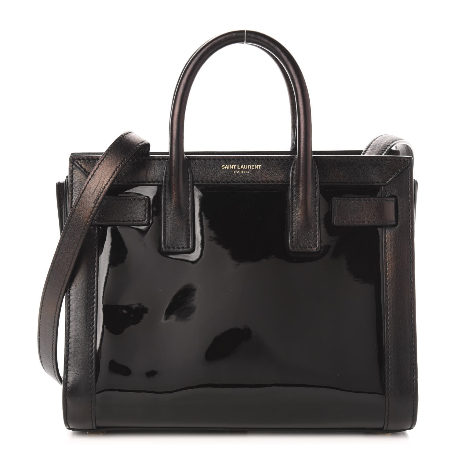 Saint Laurent Patent Calfskin Nano Sac de Jour Black 1 of 14
