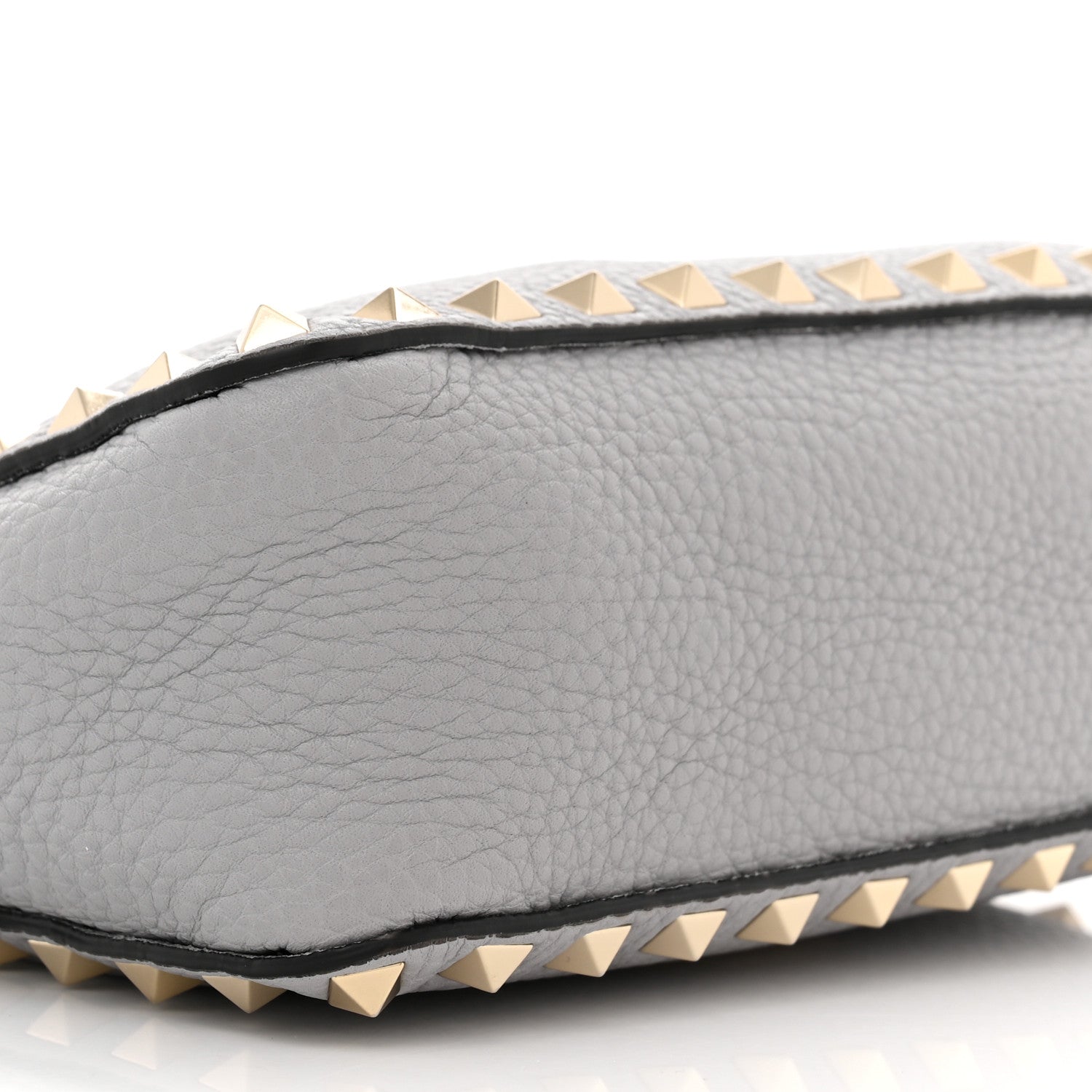 Valentino Garavani Pebbled Calfskin Mini Rockstud Flip-Lock Messenger Bag Pastel Grey 8 of 9