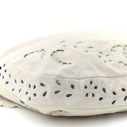 Chanel Suede Embroidered Flap White 5 of 10