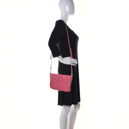 Miu Miu Nappa Matelasse Crossbody Peonia 2 of 16