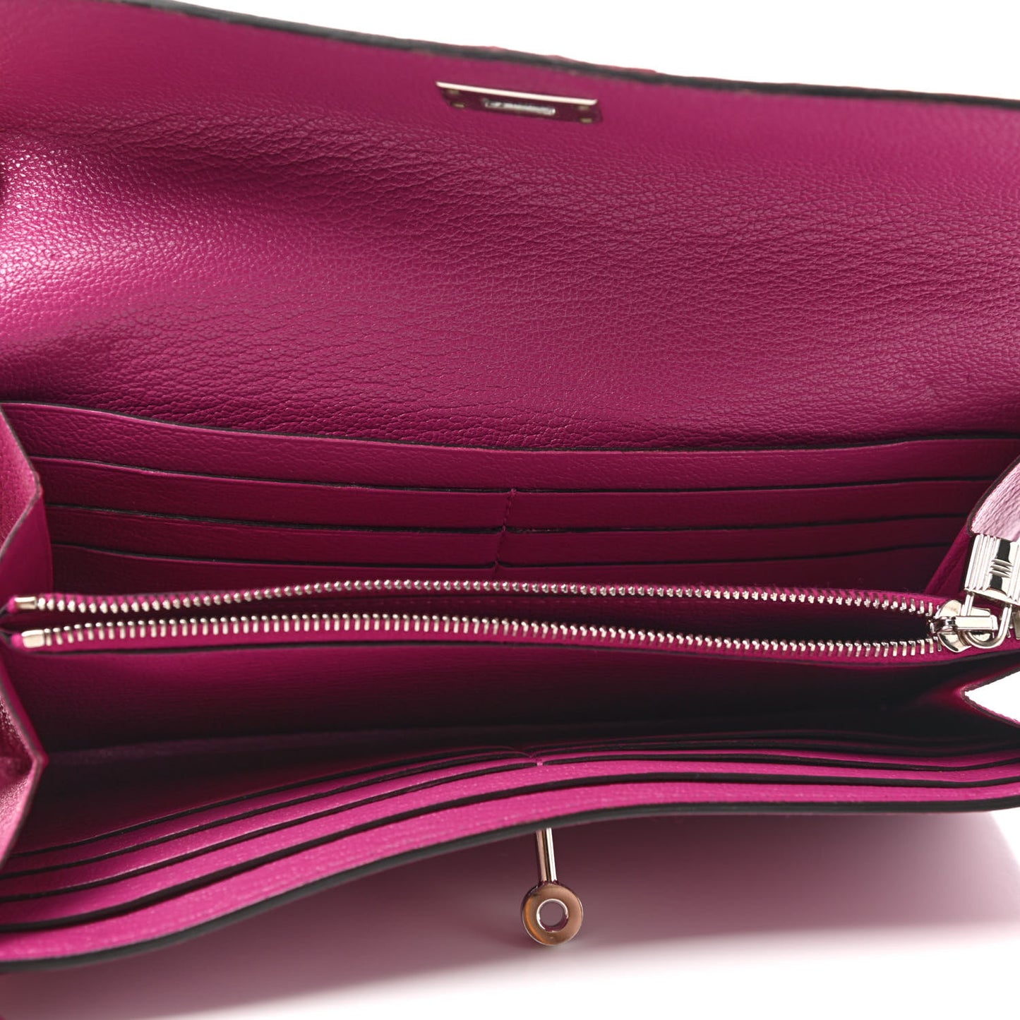 Chevre Mysore Kelly Longue Wallet Rose Pourpre