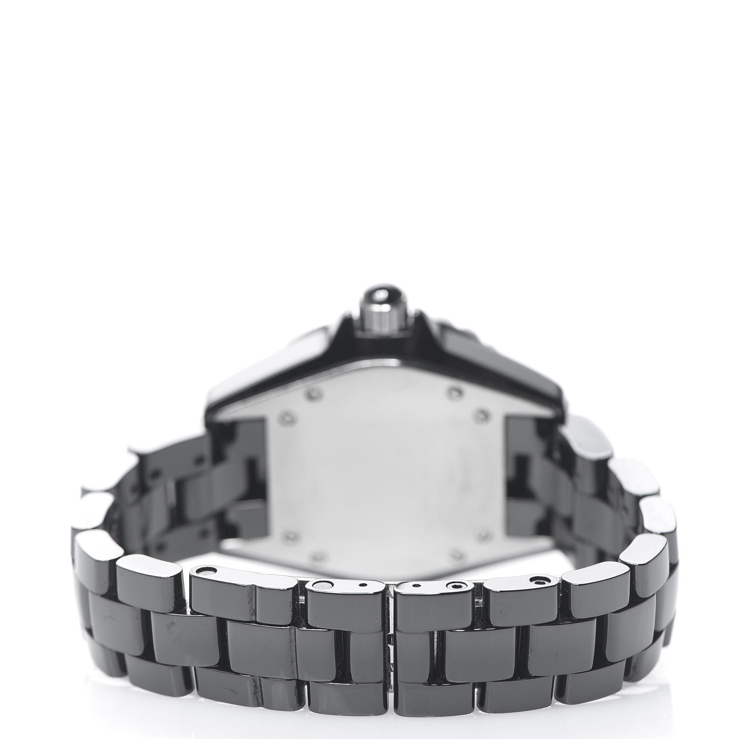 Chanel Stainless Steel Ceramic Diamond Pave Bezel 33mm J12 Quartz Watch Black 3 of 5