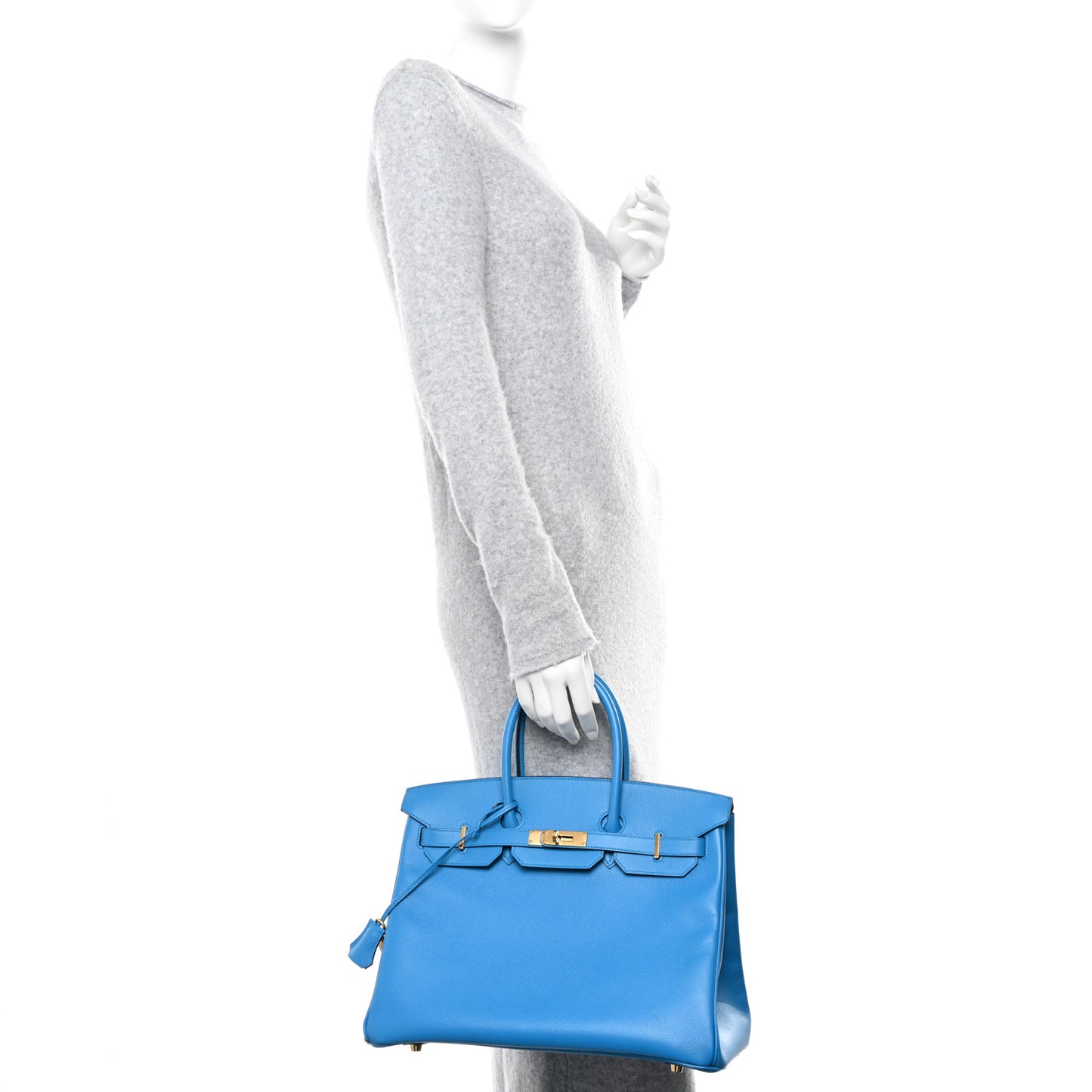 Epsom Birkin 35 Bleu Zanzibar