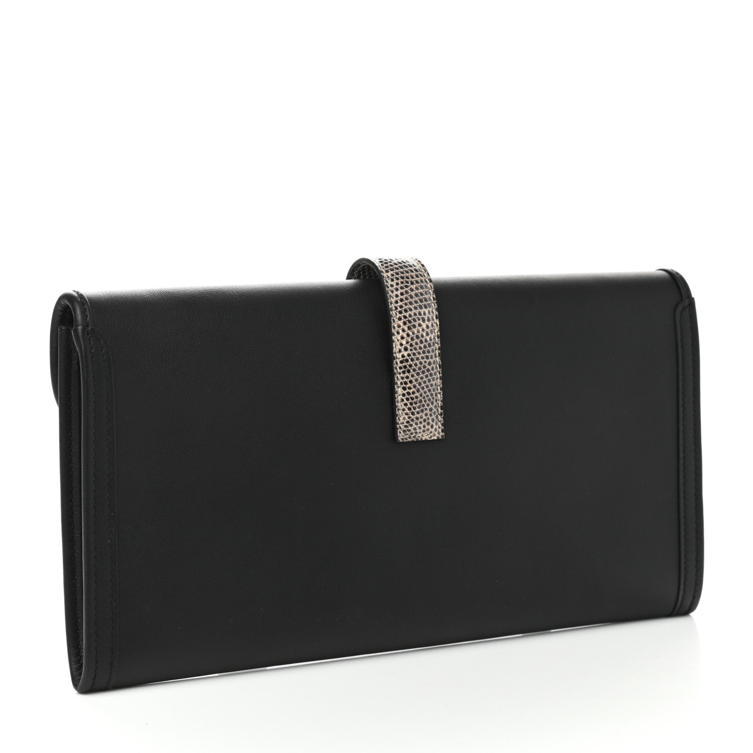 Hermes Swift Lizard Jige Elan Touch 29 Clutch Black Ombre 3 of 7