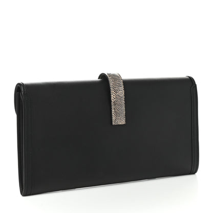 Hermes Swift Lizard Jige Elan Touch 29 Clutch Black Ombre 3 of 7