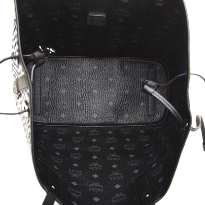 MCM Visetos Medium Liz Reversible Shopper Tote Black 10 of 15