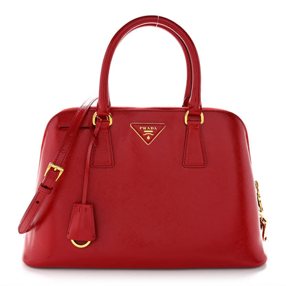Prada Saffiano Vernice Medium Promenade Tote Rosso 1 of 10