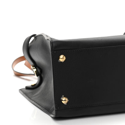Fendi Vitello Seta Century Small Peekaboo X-Tote Black Brandy 7 of 9