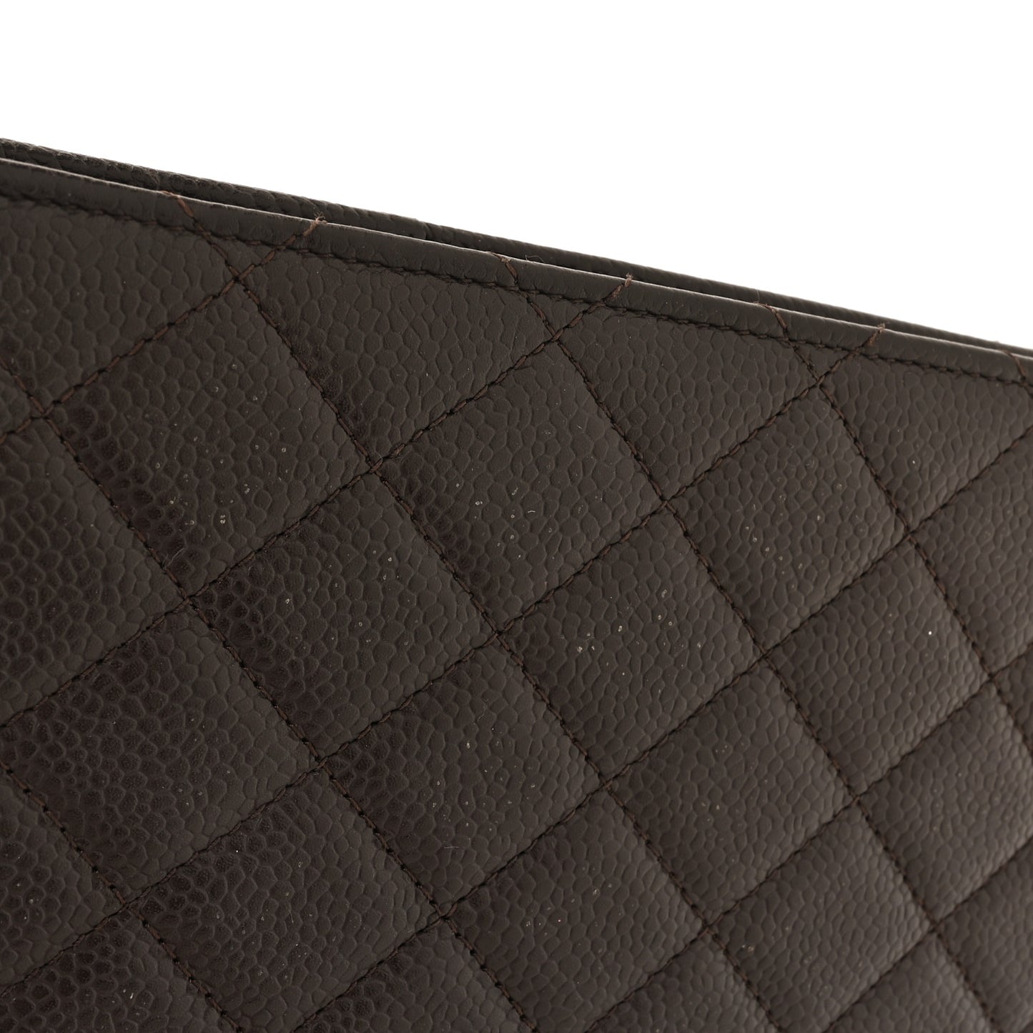 Caviar Quilted Large Agenda Cover Dark Brown
