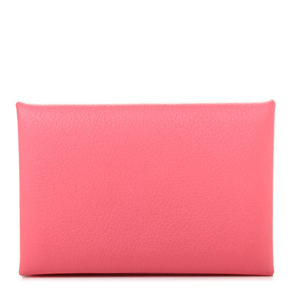 Hermes Evercolor Calvi Card Case Rose Azalee 1 of 7