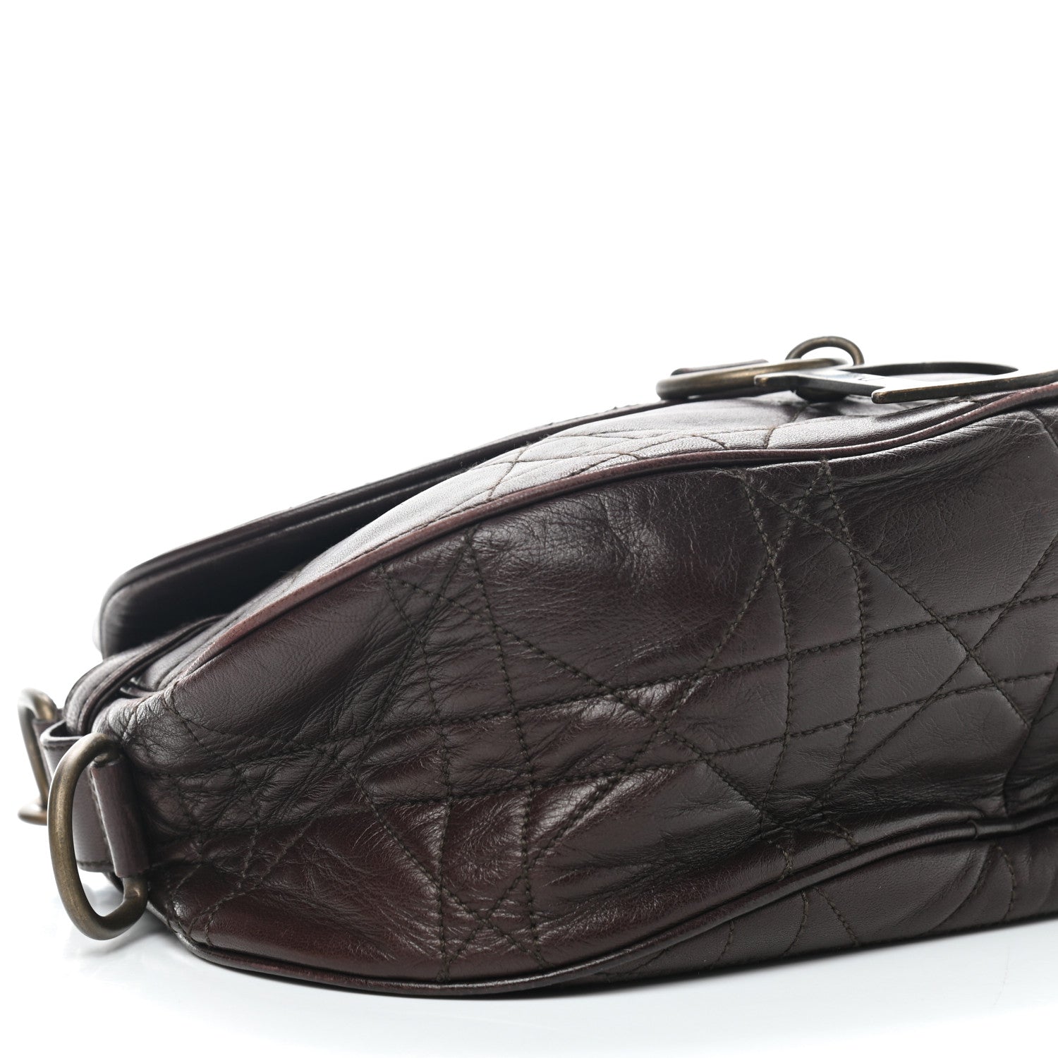 Christian Dior Lambskin Cannage Shoulder Bag Dark Brown 6 of 16