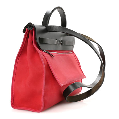 Hermes Toile Officer Vache Hunter Herbag Zip 31 PM Rose Extreme Kaki 4 of 11