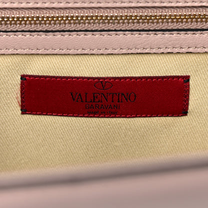 Valentino Garavani Vitello Crystal Embellished Medium Glam Lock Rockstud Flap Poudre 6 of 28