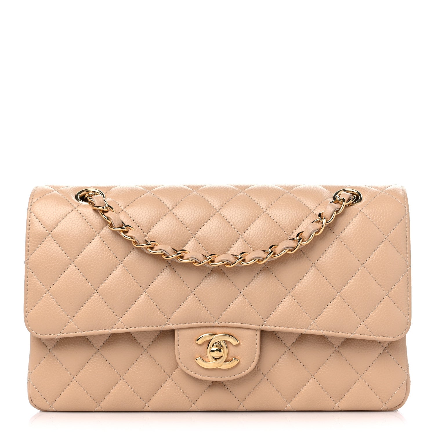 Chanel Caviar Quilted Medium Double Flap Beige Clair 1 of 9