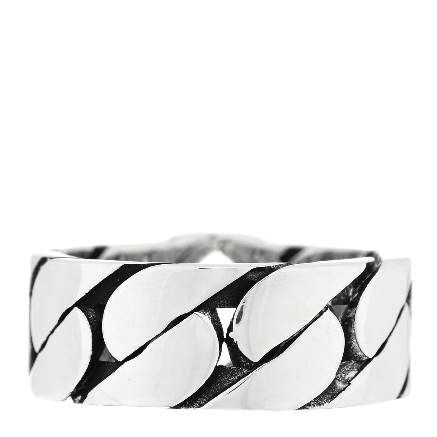 Sterling Silver Interlocking G Chainlink Wide Band Ring 54 7