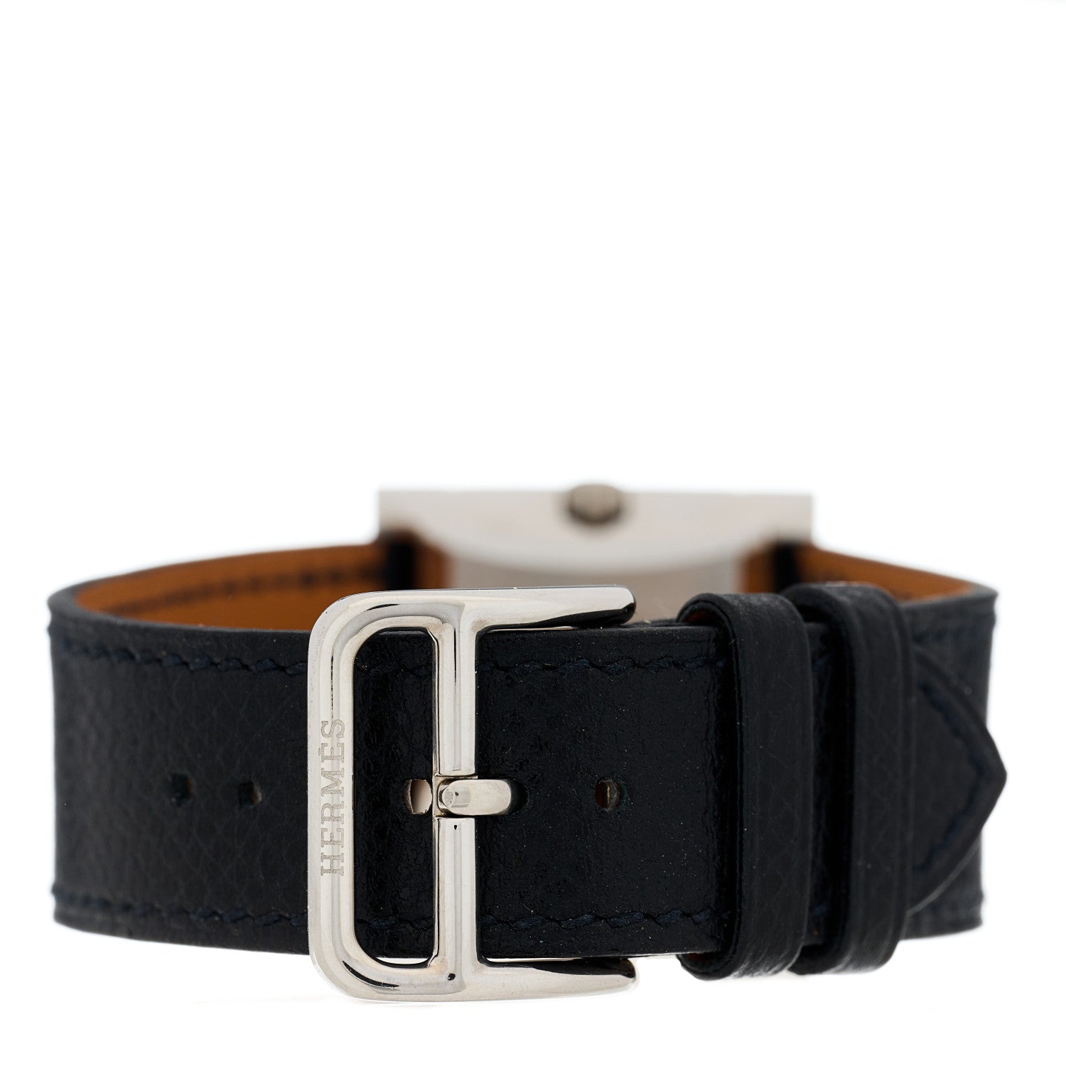 Hermes Stainless Steel Epsom 26mm Glissade Quartz Watch Noir 4 of 6