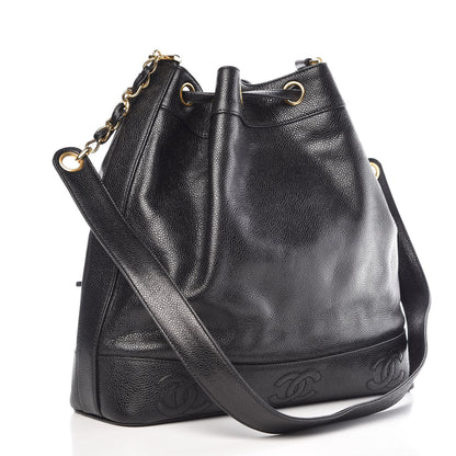 Chanel Caviar CC Drawstring Shoulder Bag Black 4 of 11