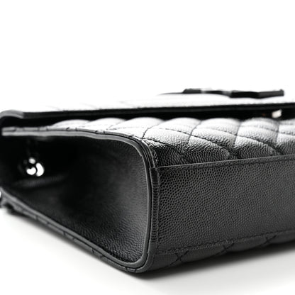 Saint Laurent Grain De Poudre Textured Mixed Matelasse Triquilt Medium Monogram Monochrome Satchel Black 10 of 11