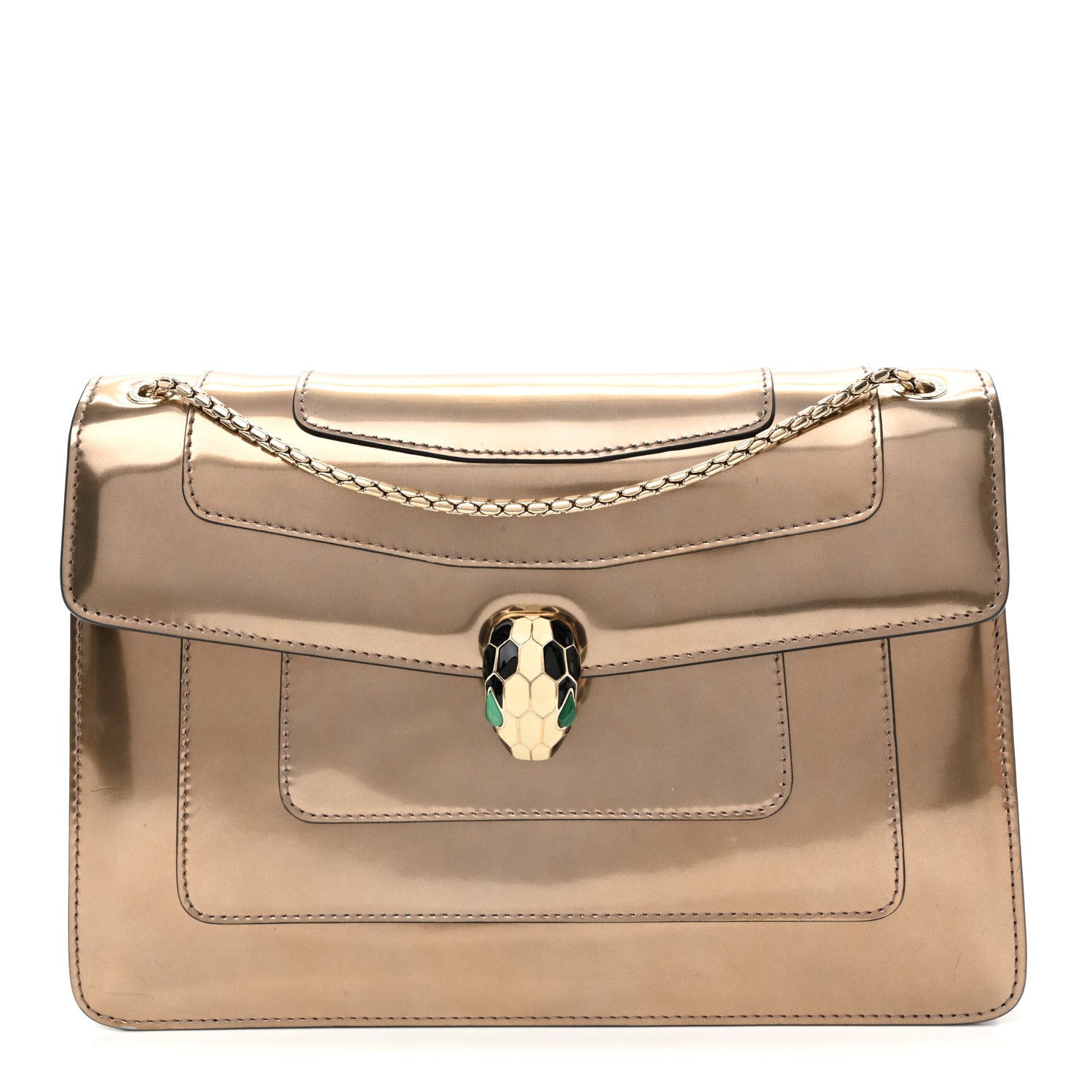 Bulgari Metallic Calfskin Serpenti Forever Crossbody Bag Bronze 1 of 10