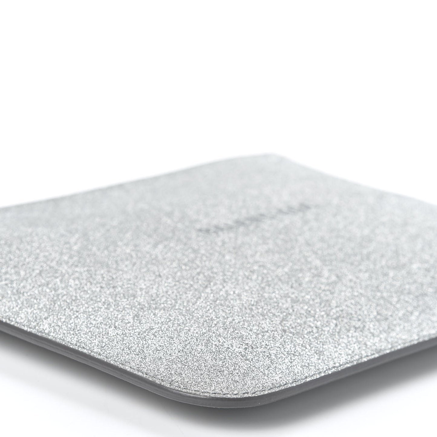 Glitter Calfskin Logo Everyday Pouch M Silver