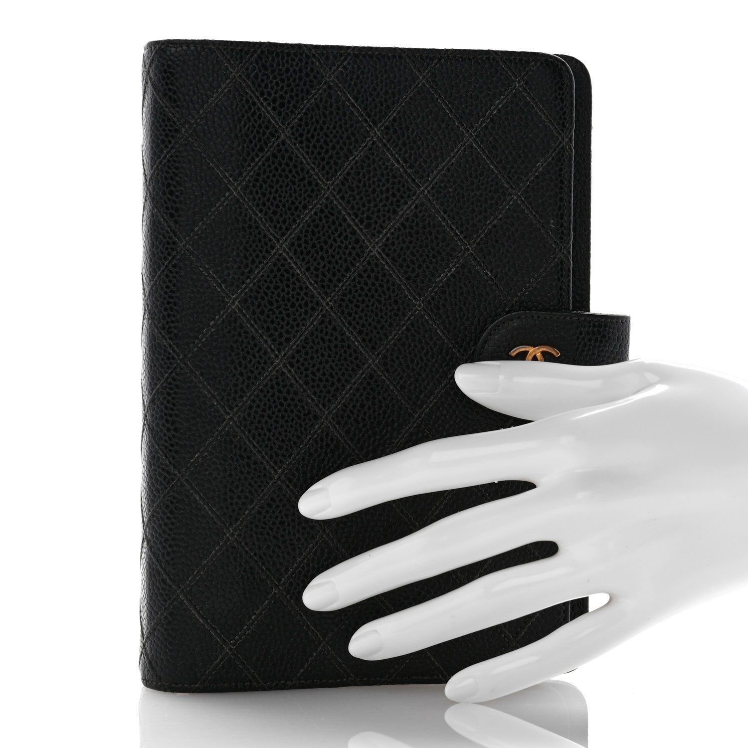 Chanel Caviar Quilted CC Ring Agenda Planner Black 2 of 10