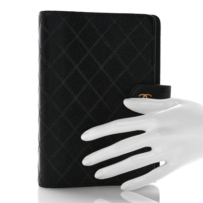 Chanel Caviar Quilted CC Ring Agenda Planner Black 2 of 10