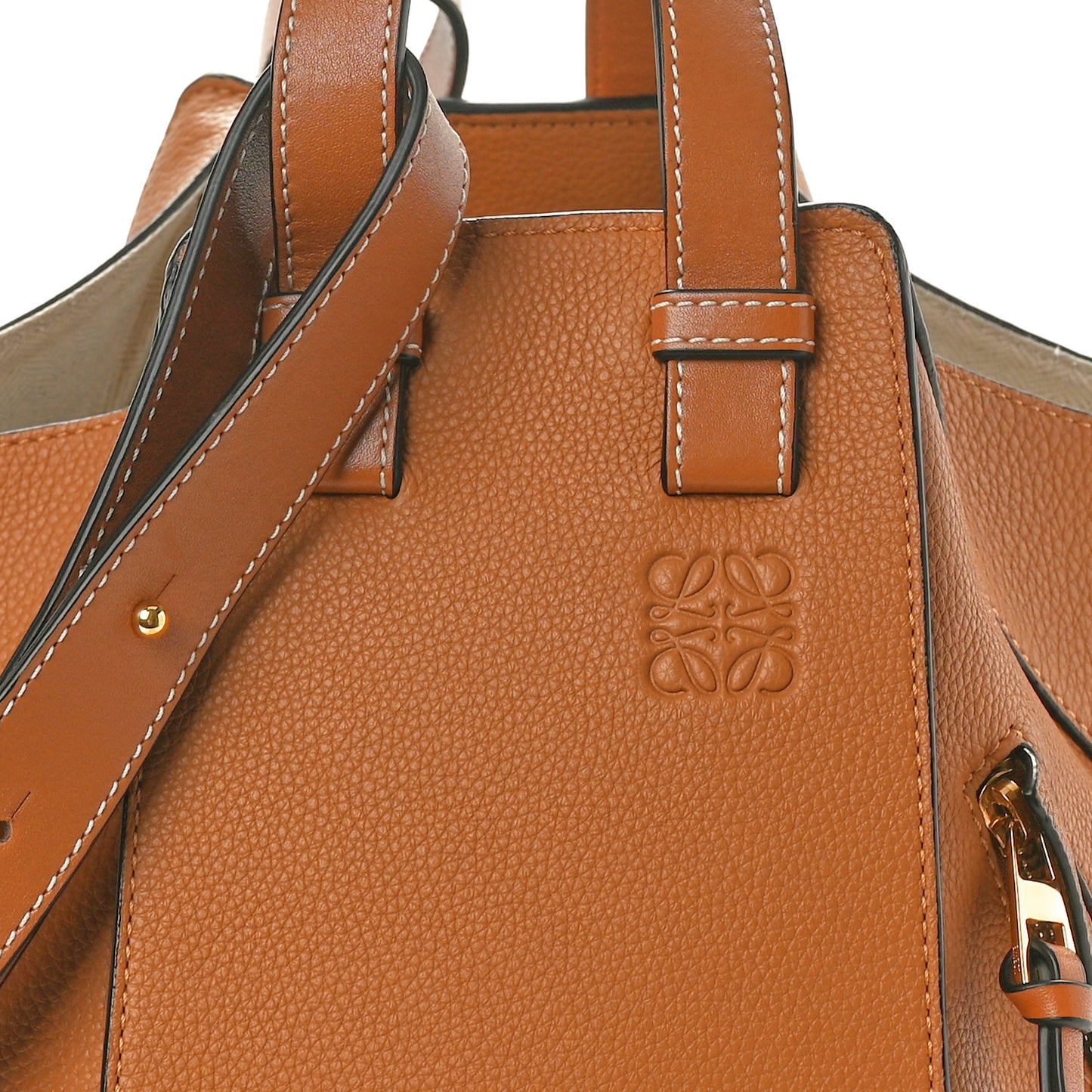 Grained Calfskin Small Hammock Shoulder Bag Tan