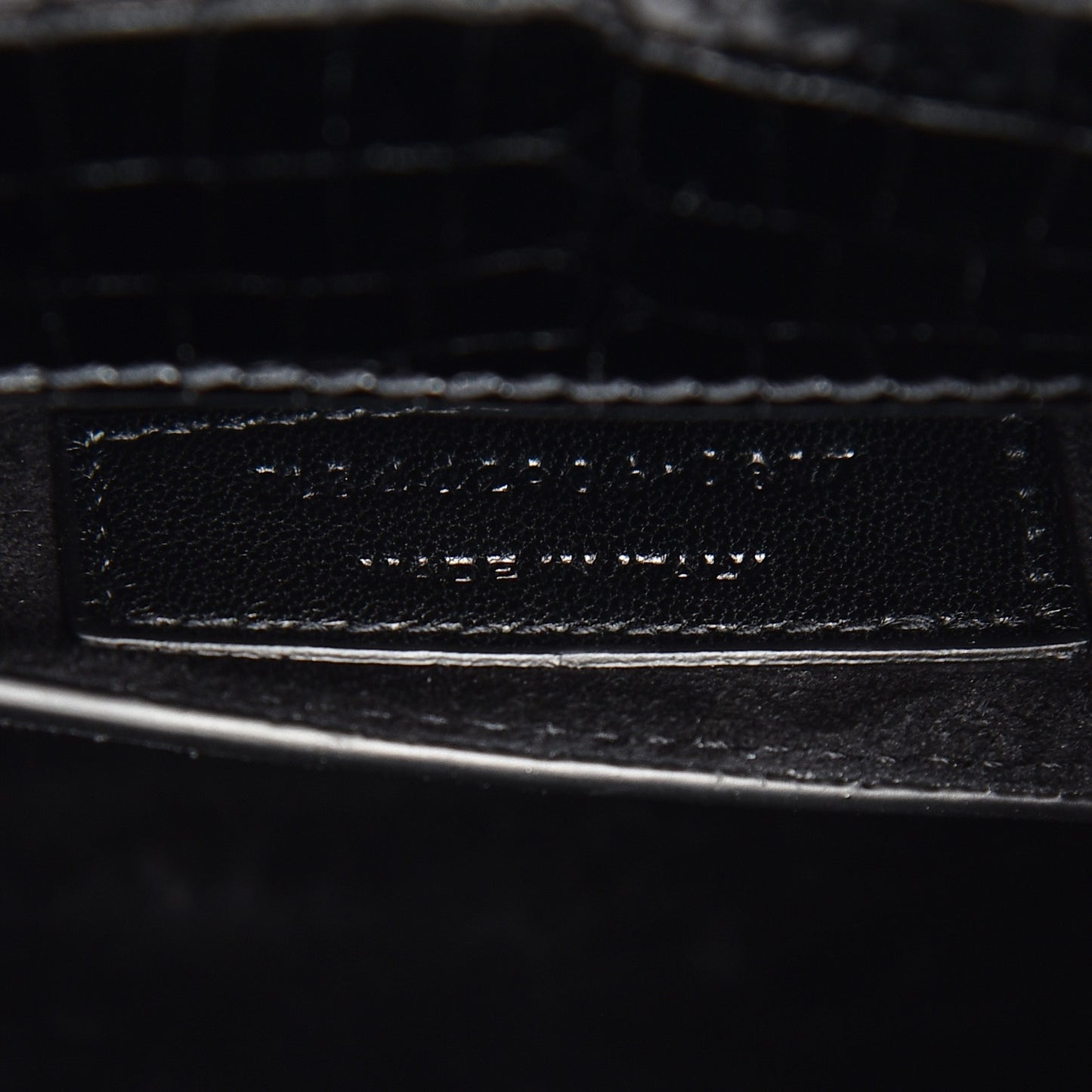 Calfskin Crocodile Embossed Medium Monogram Sunset Black