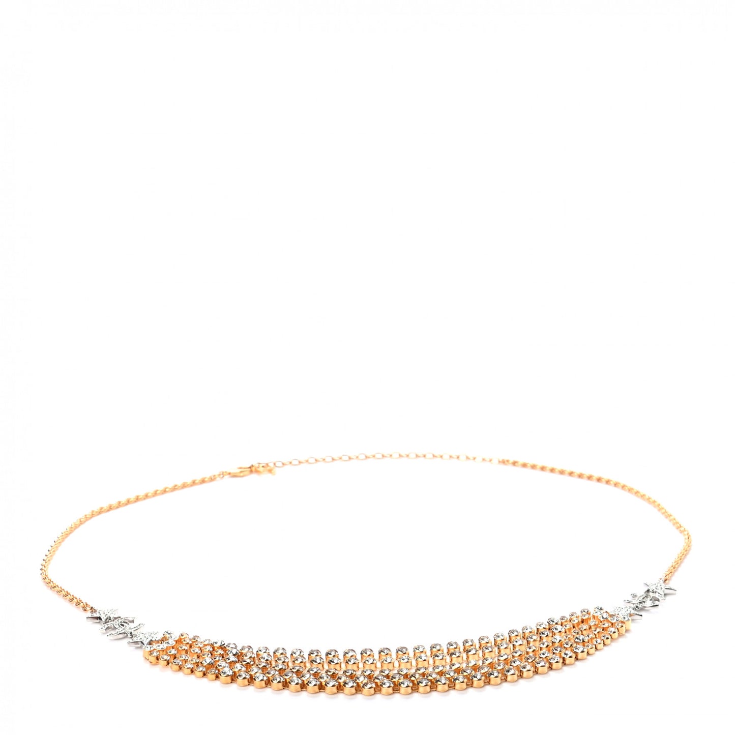 Crystal Star CC Multi Strand Belt Gold