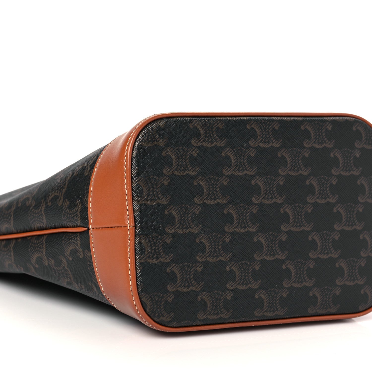 Celine Triomphe Canvas Calfskin Small Bucket Bag Tan 8 of 9