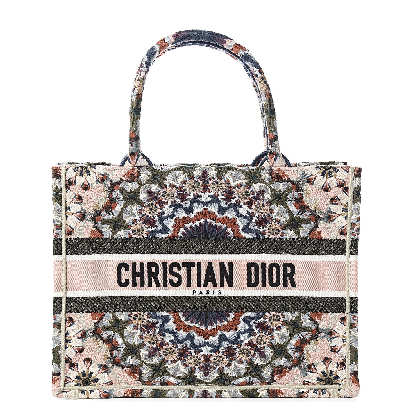 Canvas KaleiDioroscopic Embroidered Medium Book Tote Multicolor