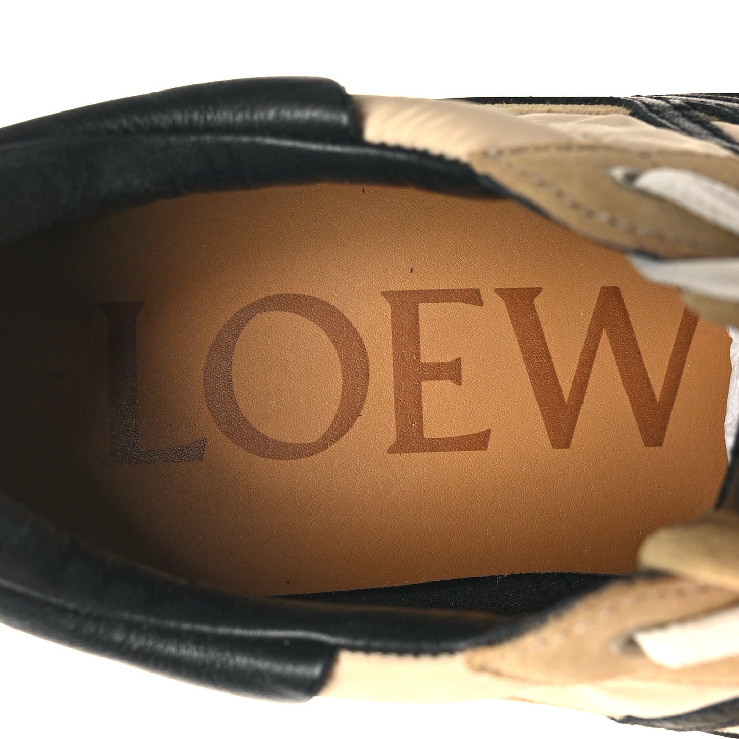 Nylon Suede Flow Runner Sneakers 38 Gold Black