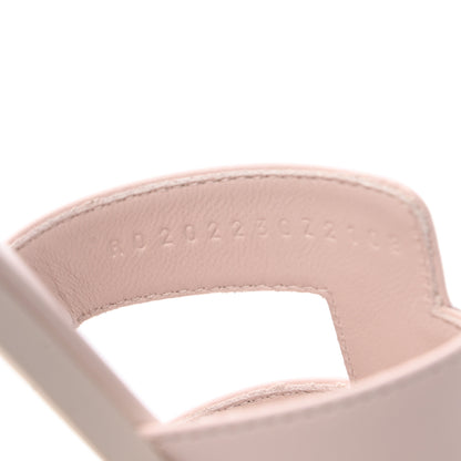 Hermes Box Calfskin Oran Sandals 38 Rose Pale 7 of 7
